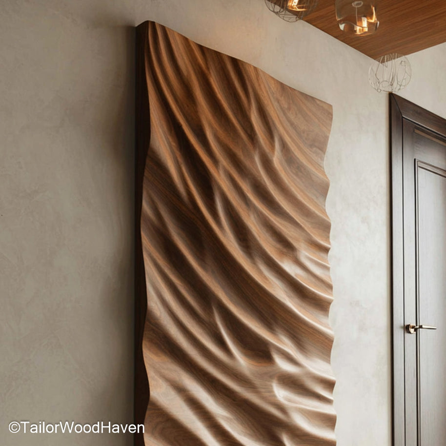 Big Wood Wall Decor Bold Decorative Wood Wall Piece in Large Format for Statement Rustic Styling