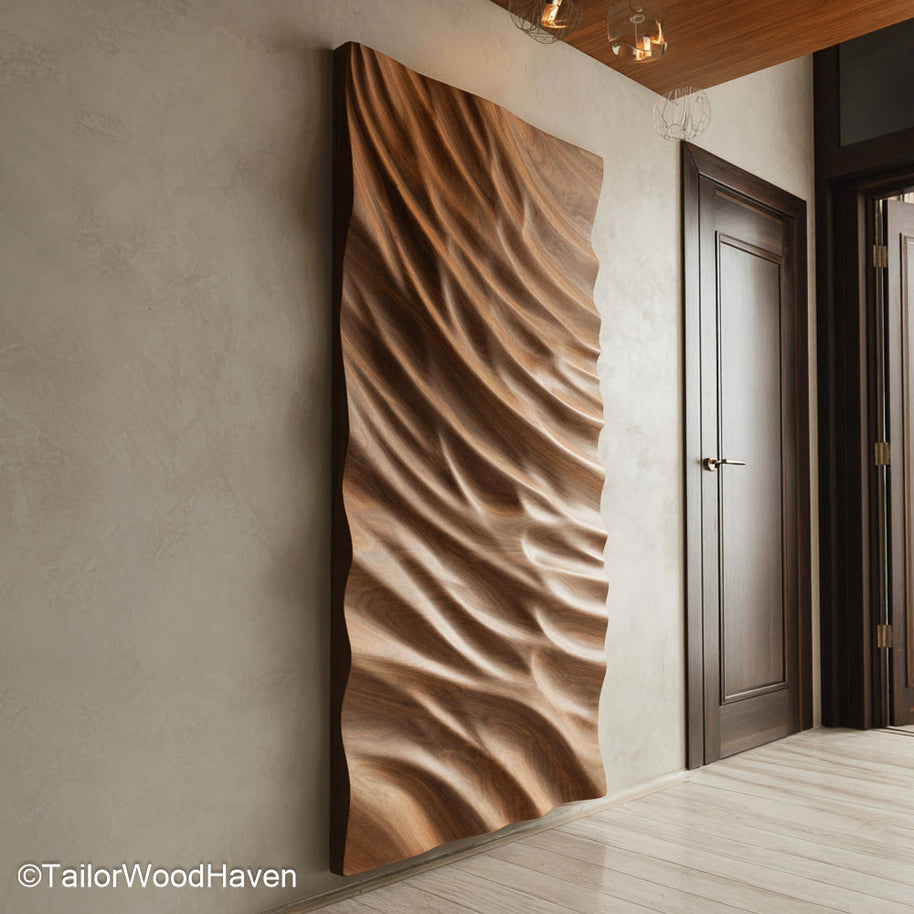 Big Wood Wall Decor Bold Decorative Wood Wall Piece in Large Format for Statement Rustic Styling