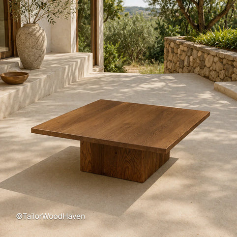 How to Create a DIY Square Coffee Table by Repurposing Old Bases