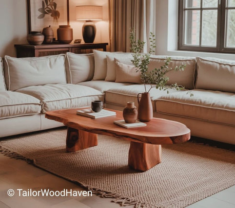 How to Match a Live Edge Wood Table with Your Sofa and Chairs