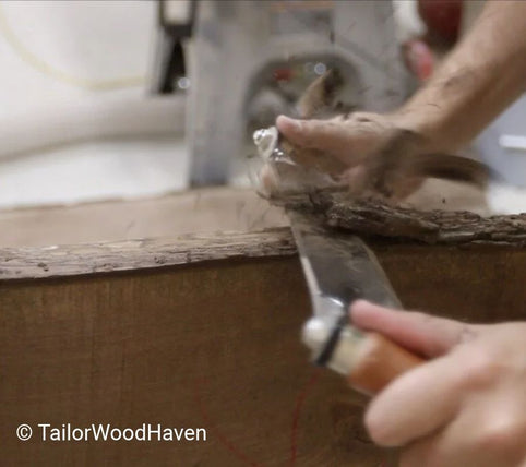 How to Remove Bark from a Live Edge Slab
