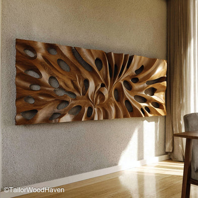 Elegant Wood Carved Wall Art for Living Room: Timeless Style for Your Space