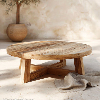 DIY Wood Drum Coffee Table: Build a Trendy Fluted Centerpiece