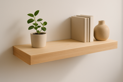 High-End Look, Low Budget: How to Make Floating Shelves with Plywood