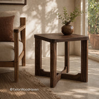 Solid wood square coffee table with natural grain and smooth durable finish