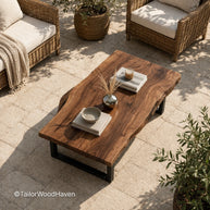 Solid walnut wood coffee table with rectangular top and smooth durable finish