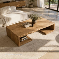 Solid white wood coffee table designed for everyday use with durable surface