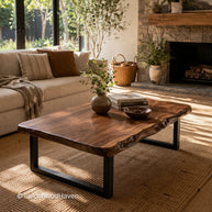 Solid real wood coffee table designed for everyday use with natural grain variation