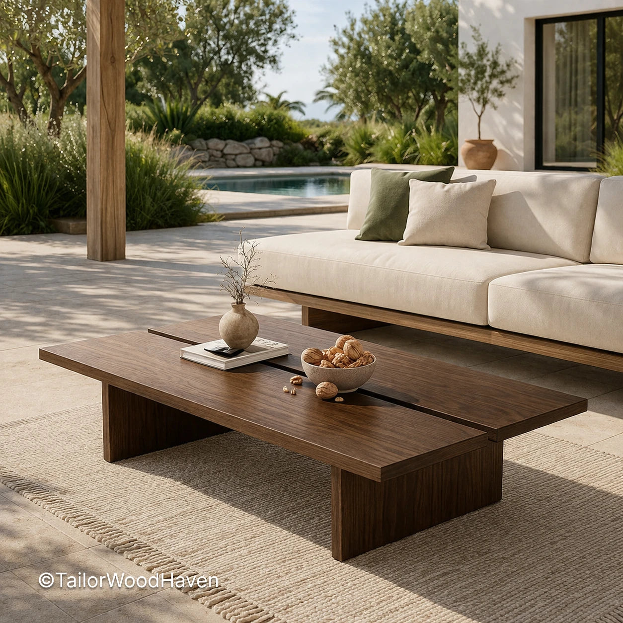 Minimal dark square coffee table with balanced proportions and sturdy build