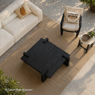 Modern black square coffee table with sturdy construction and balanced proportions