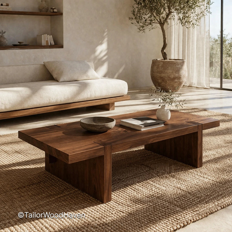 Modern rectangular coffee table with balanced proportions and sturdy construction