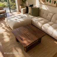Medium size square coffee table with sturdy construction and simple design