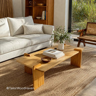 Modern gold coffee table with rectangular top and sturdy construction