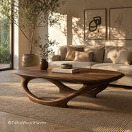 Solid wood modern coffee table designed for everyday use with natural grain
