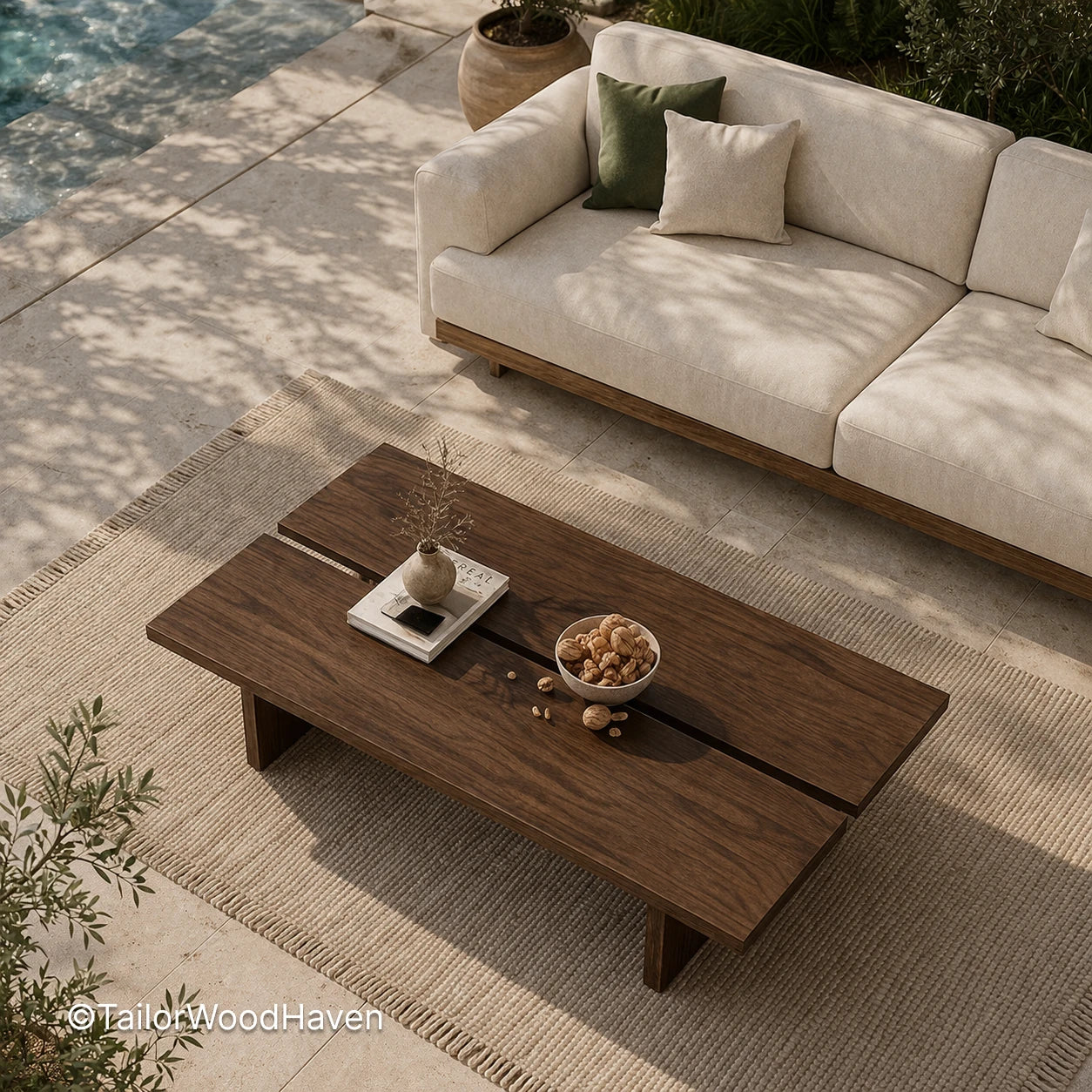 Dark Square Coffee Table – Solid Living Room Table