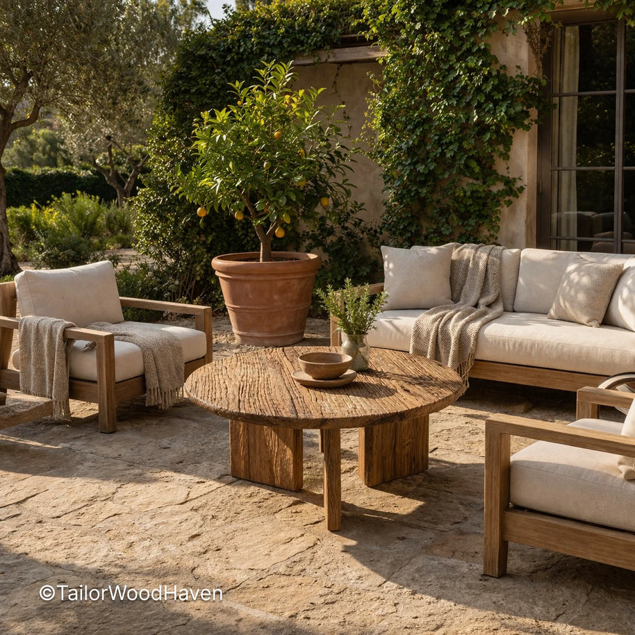 Rustic Wood Coffee Table – Natural Living Room Table