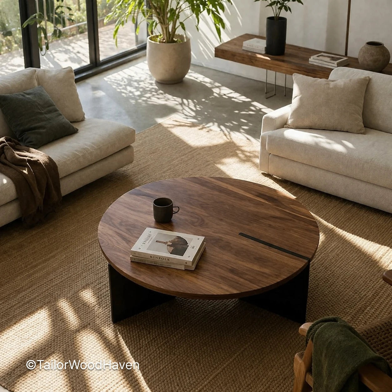 36 Inch Round Coffee Table – Balanced Living Room Table