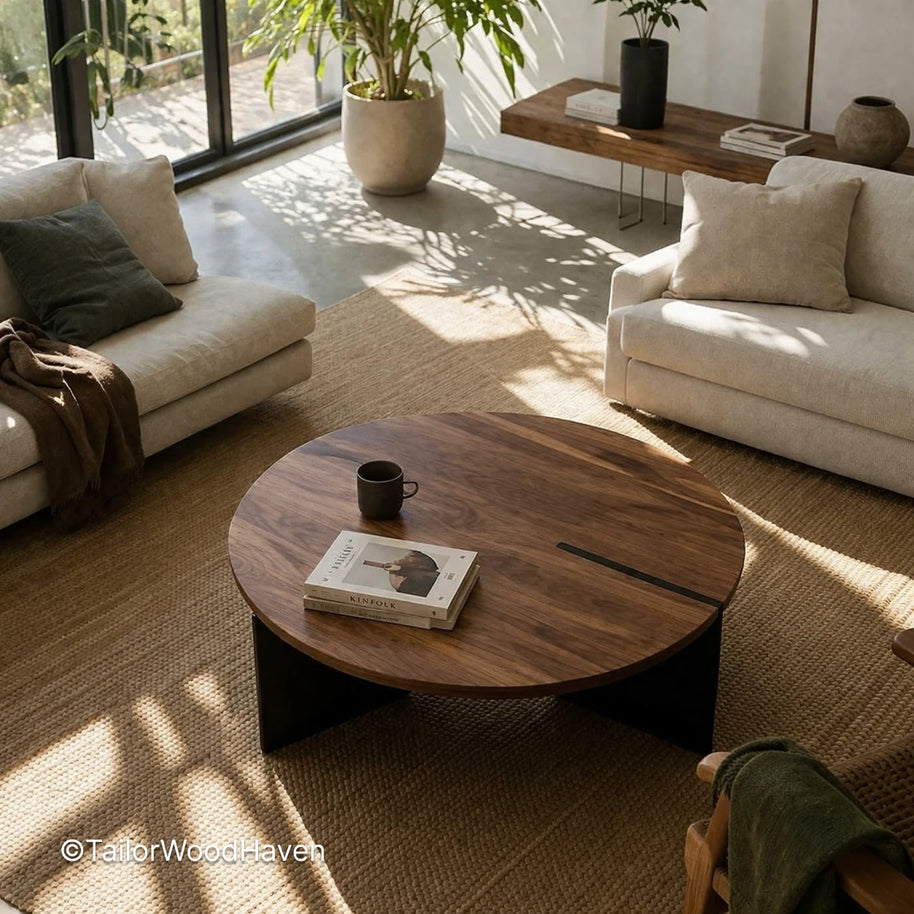 36 Inch Round Coffee Table – Balanced Living Room Table