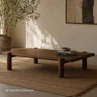 Solid wood mid century coffee table designed for everyday use with timeless style