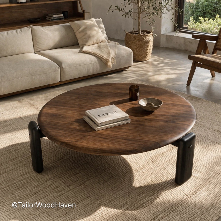 30 Inch Round Coffee Table – Compact Living Room Table