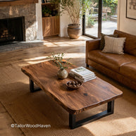 Simple real wood coffee table with durable finish and stable construction