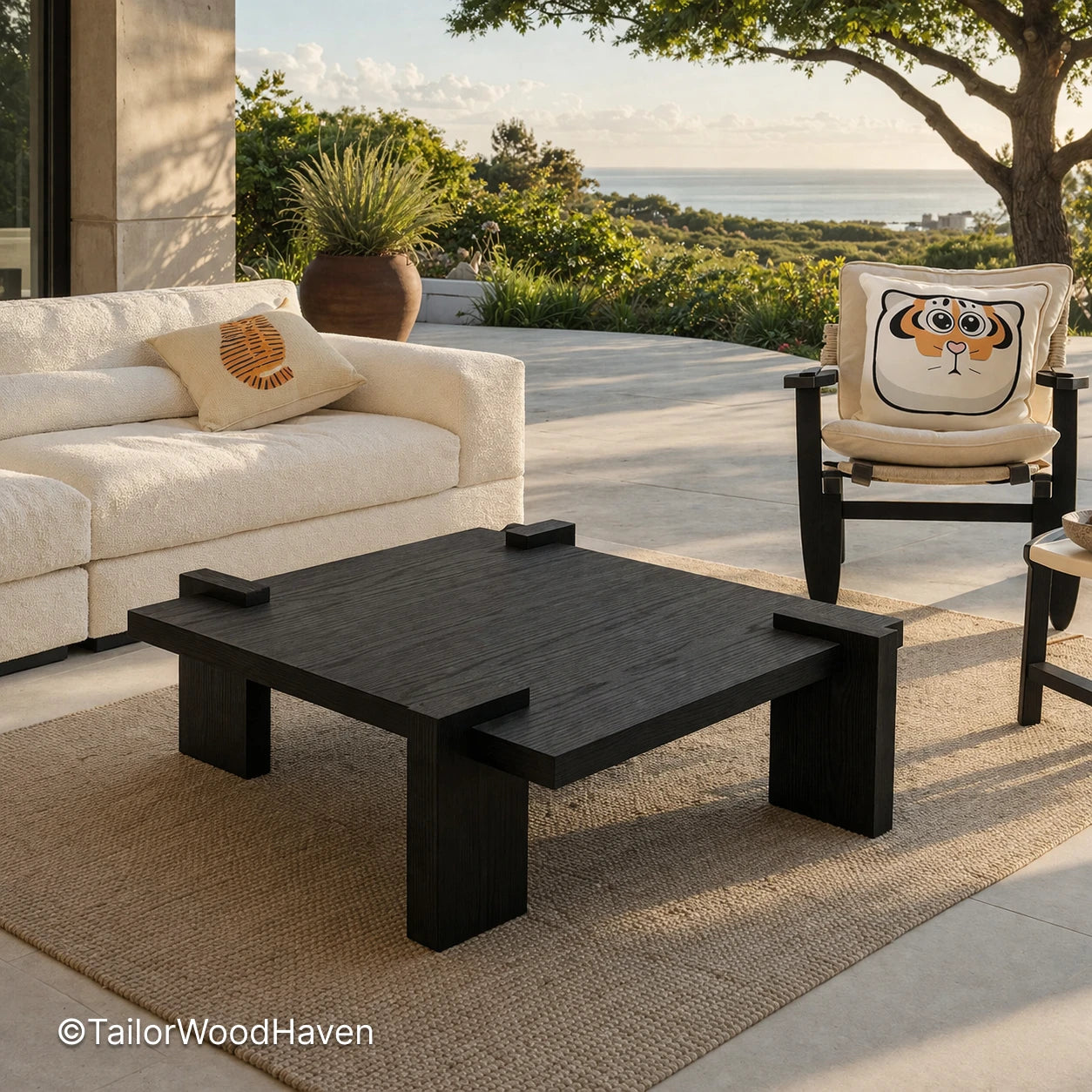 Black Square Coffee Table – Modern Living Room Table