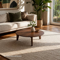 Solid wood contemporary coffee table with simple and modern profile