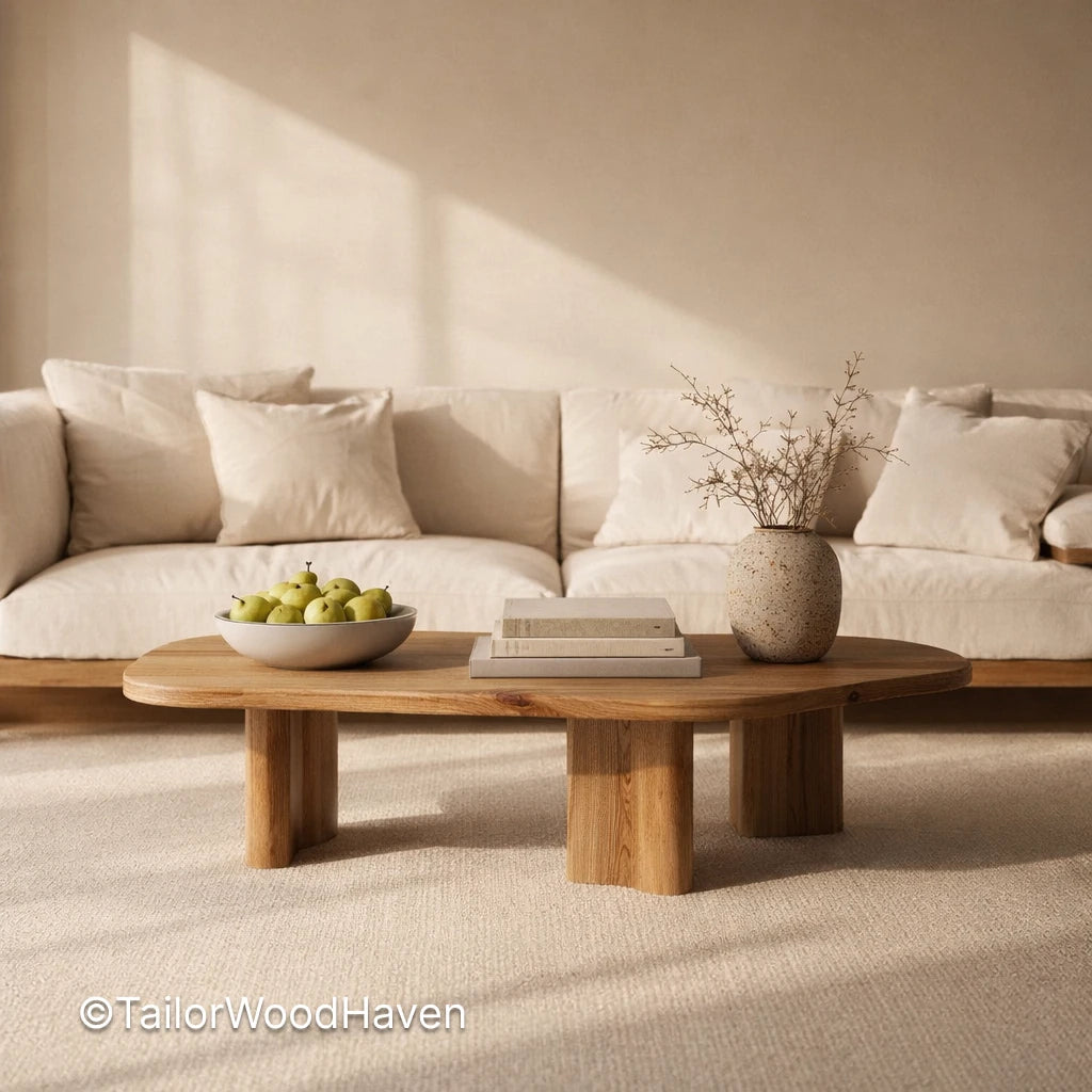 Oak Oval Coffee Table – Solid Oak Living Table
