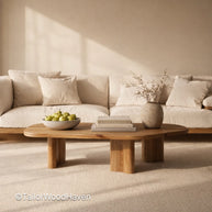 Oak Oval Coffee Table – Solid Oak Living Table