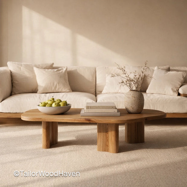 Oak Oval Coffee Table – Solid Oak Living Table