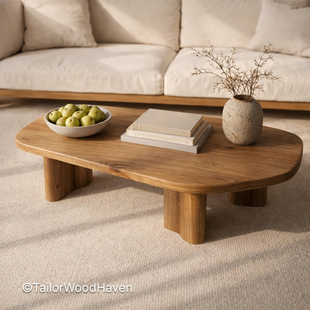 Oak Oval Coffee Table – Solid Oak Living Table