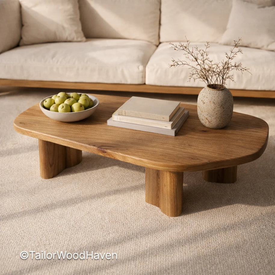 Oak Oval Coffee Table – Solid Oak Living Table