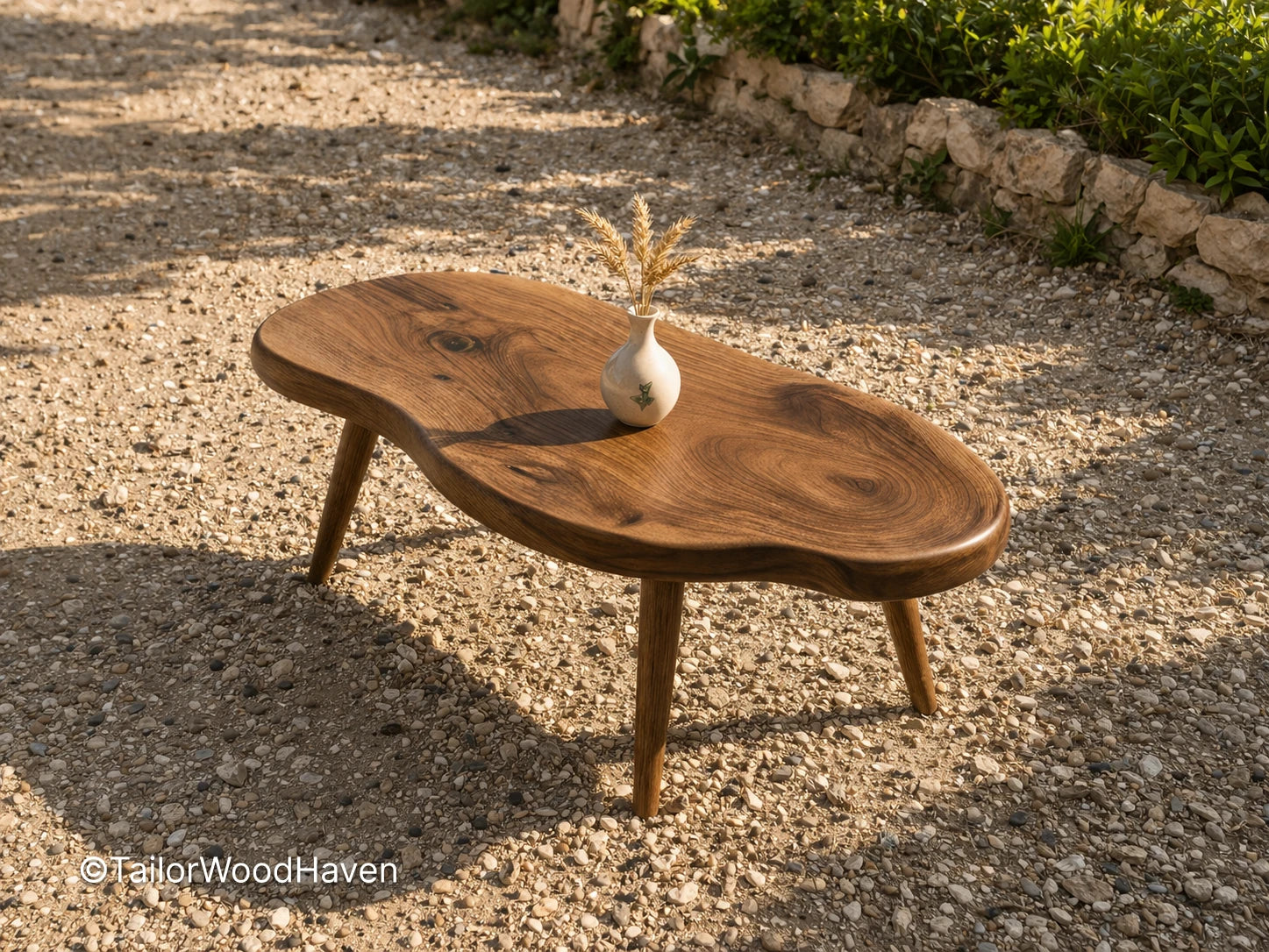 Oval coffee table for outdoor seating areas with durable build and soft curved shape