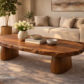 Large oval coffee table for living room with clean edges and durable finish