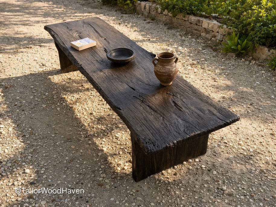 Modern black patio coffee table with durable construction and smooth tabletop