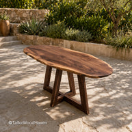 Minimal oval outdoor coffee table with sturdy build and smooth tabletop