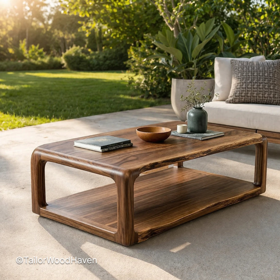 Minimal square outdoor coffee table with sturdy construction and smooth tabletop
