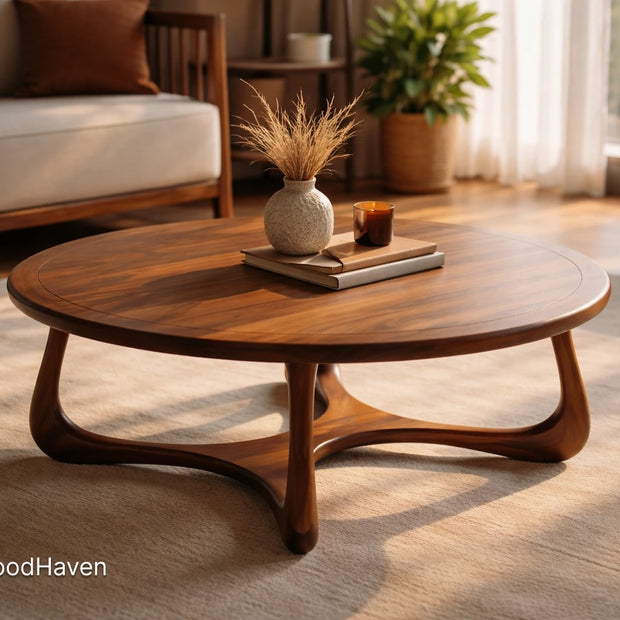 Mid century oval coffee table with balanced proportions and durable smooth finish