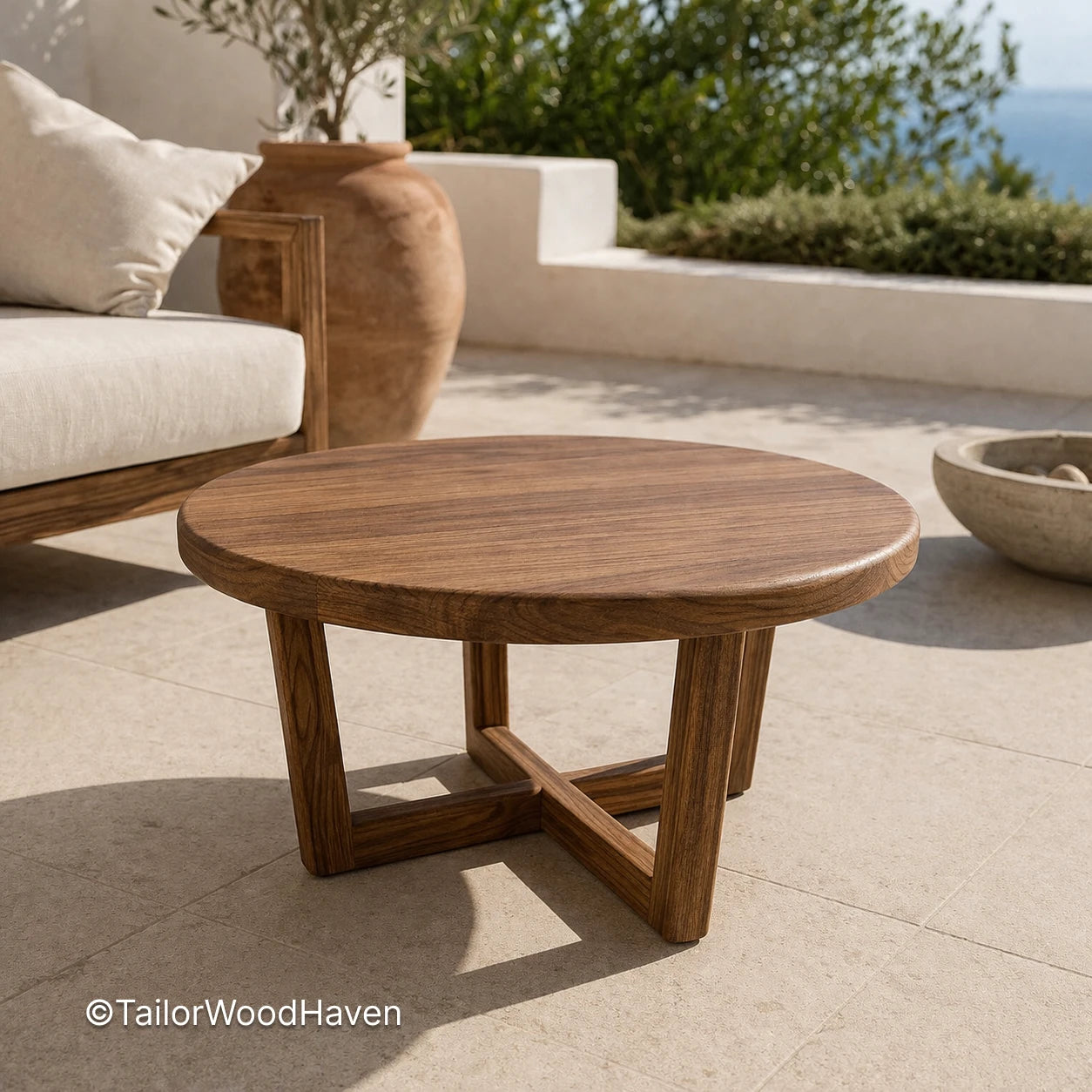Compact solid wood coffee table designed for everyday use in small spaces