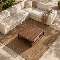 Solid wood square coffee table with smooth durable surface and balanced proportions