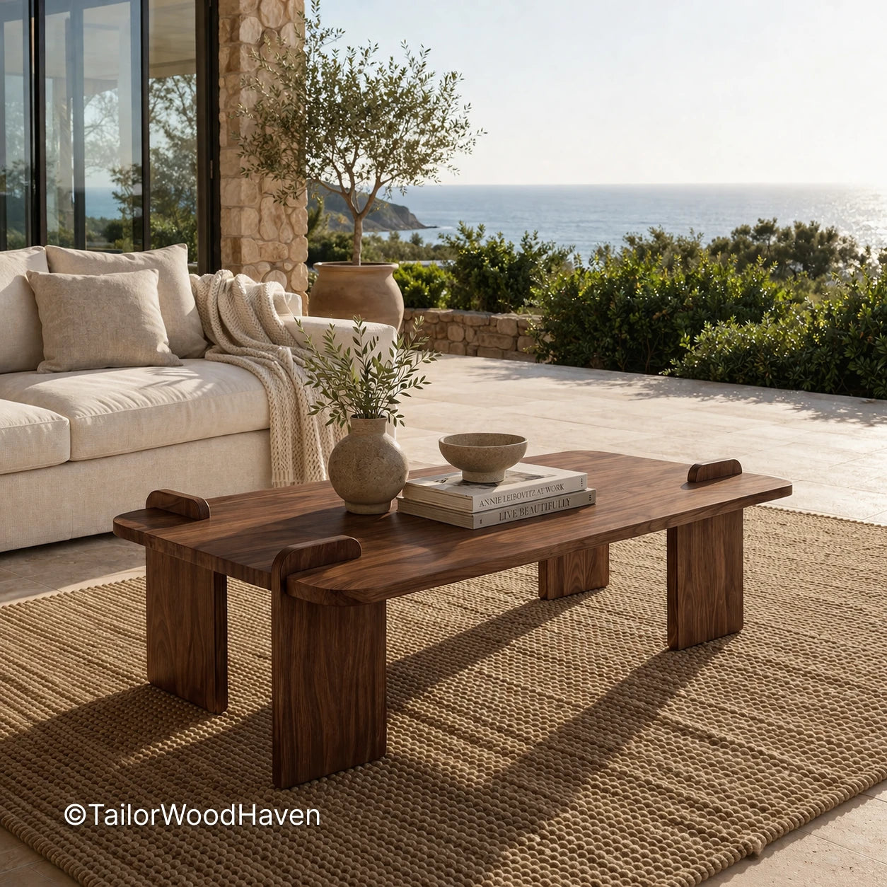 Contemporary square coffee table with clean edges and modern minimalist design
