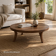 Round sitting room table with simple style and smooth durable surface