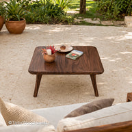 Small square coffee table with compact design and clean edges for tight spaces
