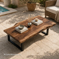 Walnut rectangular coffee table with natural grain and clean structured design