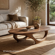 Modern solid wood coffee table with clean edges and minimal design