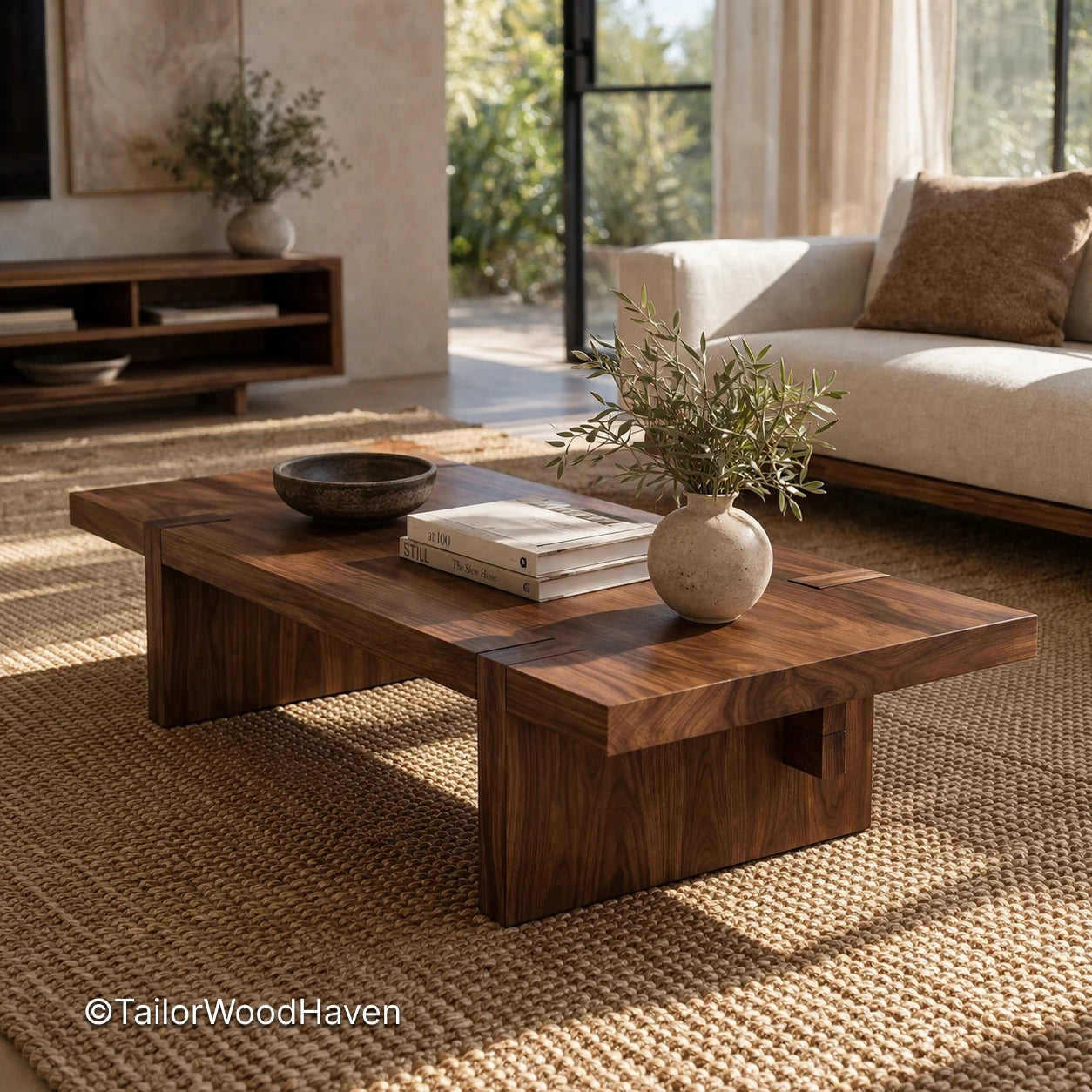 Contemporary rectangular coffee table with clean lines and modern minimalist design