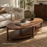 Modern solid wood coffee table with clean edges and minimal design