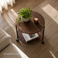 Rolling coffee table with smooth surface and functional design for flexible placement