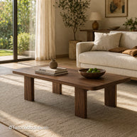 Small rectangle coffee table with compact design and clean lines for tight spaces