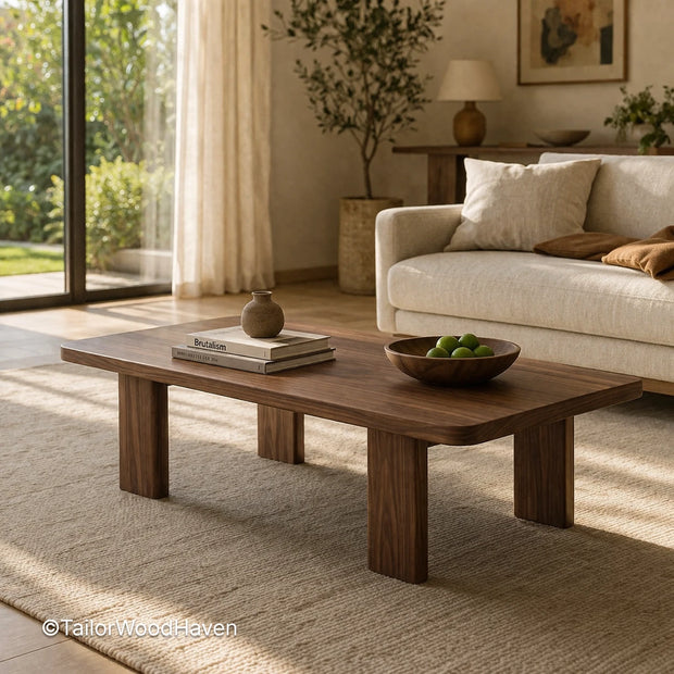 Small rectangle coffee table with compact design and clean lines for tight spaces